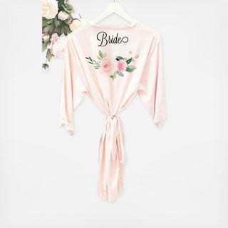 Personalized Floral Satin Robe
