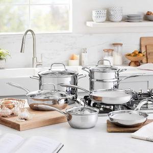Amazon Basics - Stainless Steel Induction-Ready 11-Piece Cookware Set