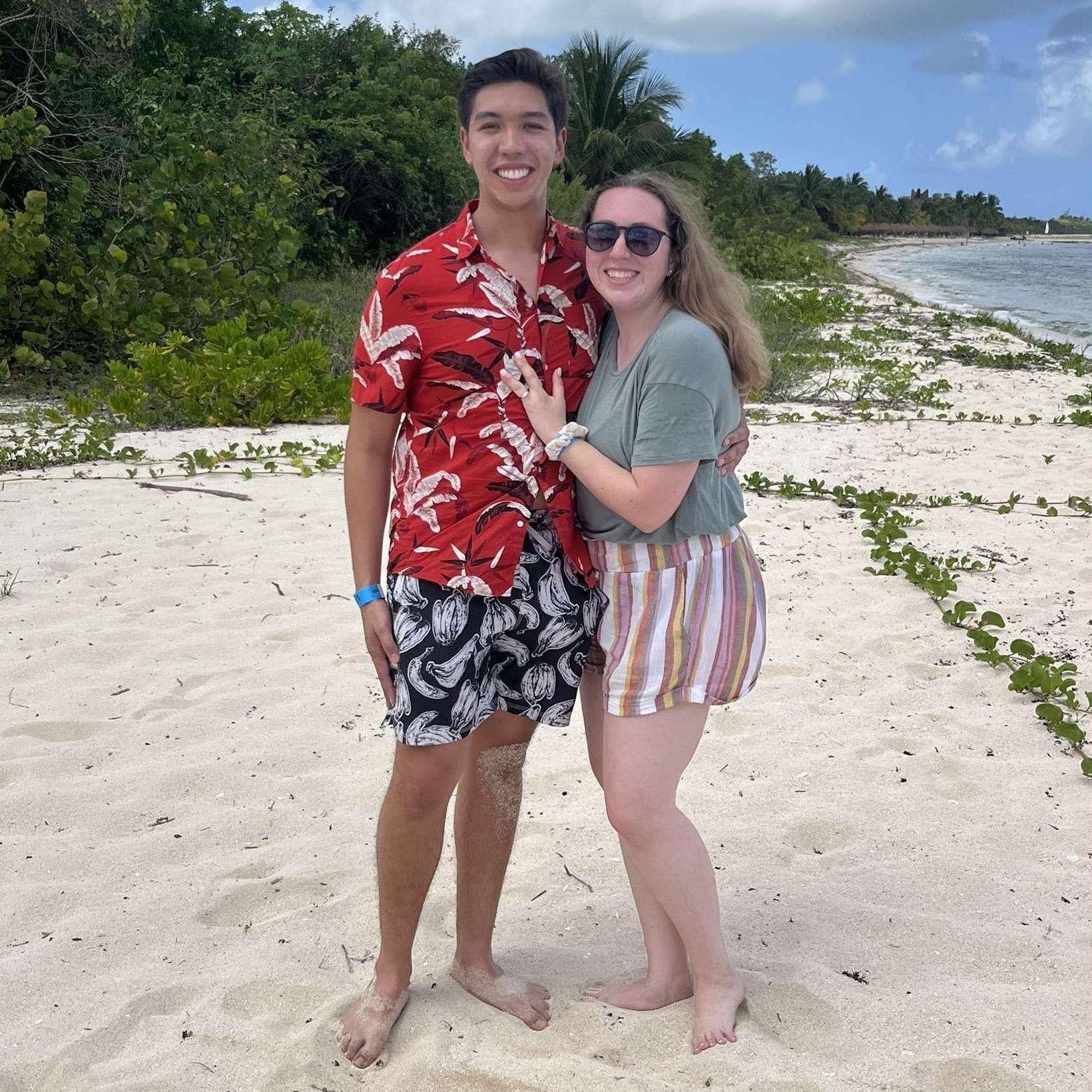 She said yes!! Right along the beach at our second port in Cozumel, we got an upgrade from boyfriend and girlfriend to fiancé and fiancée! A moment neither of us will ever forget!