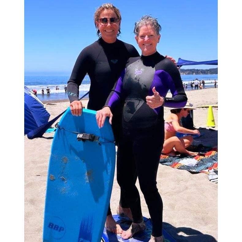 Growing up in Santa Cruz, surfing and boogie boarding are second nature to Lisa. She got Jill a boogie board and took her to Stinson Beach. An amazing day of sun, water, and lots of love.