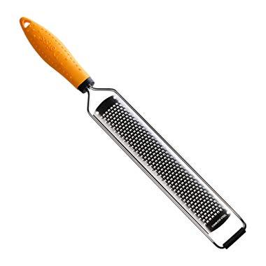 Deiss PRO Citrus Zester & Cheese Grater — Parmesan Cheese Lemon, Ginger, Garlic, Nutmeg, Chocolate, Vegetables, Fruits - Razor-Sharp Stainless Steel Blade Wide Dishwasher Safe