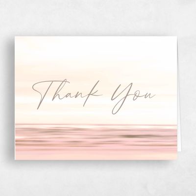 Rich Taupe, Pink Wedding Thank You - Dacosta Landscape