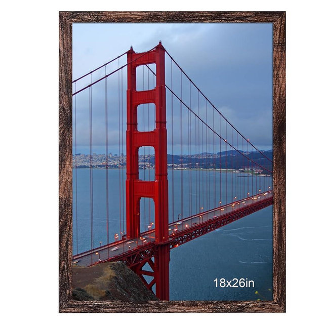 BESCRCL 18x26 Picture Frame Brown, Poster Frames Wall Hanging, Display Pictures 18 x 26 without Mat, 1 Pack