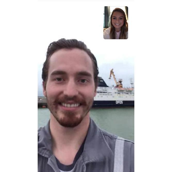 Renee's usual view when Jake is out at sea while FaceTiming