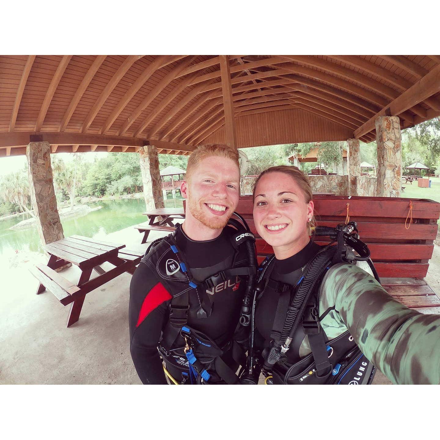 Our very first Dive together at Devils Den Florida