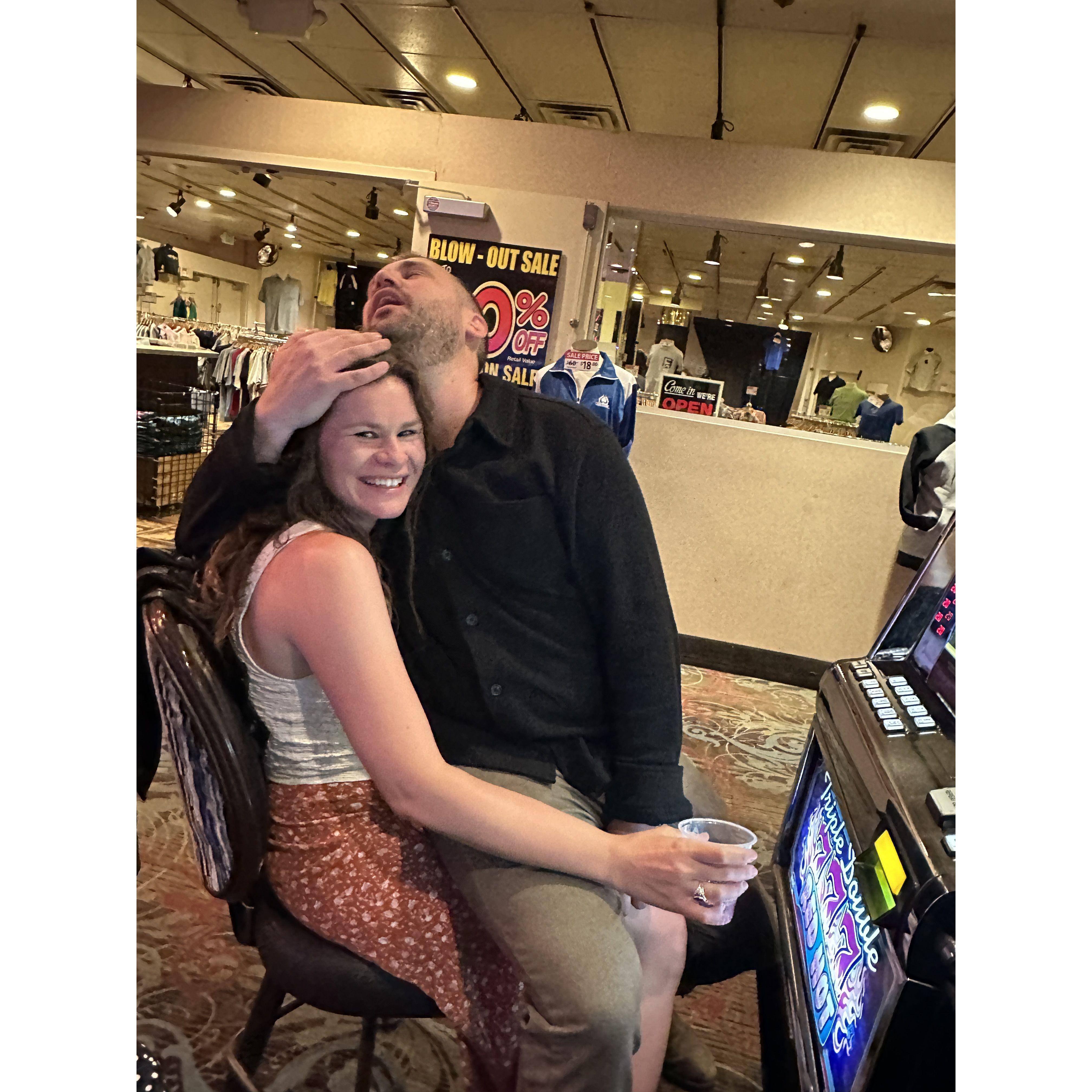 Too many slots in Vegas with friends.