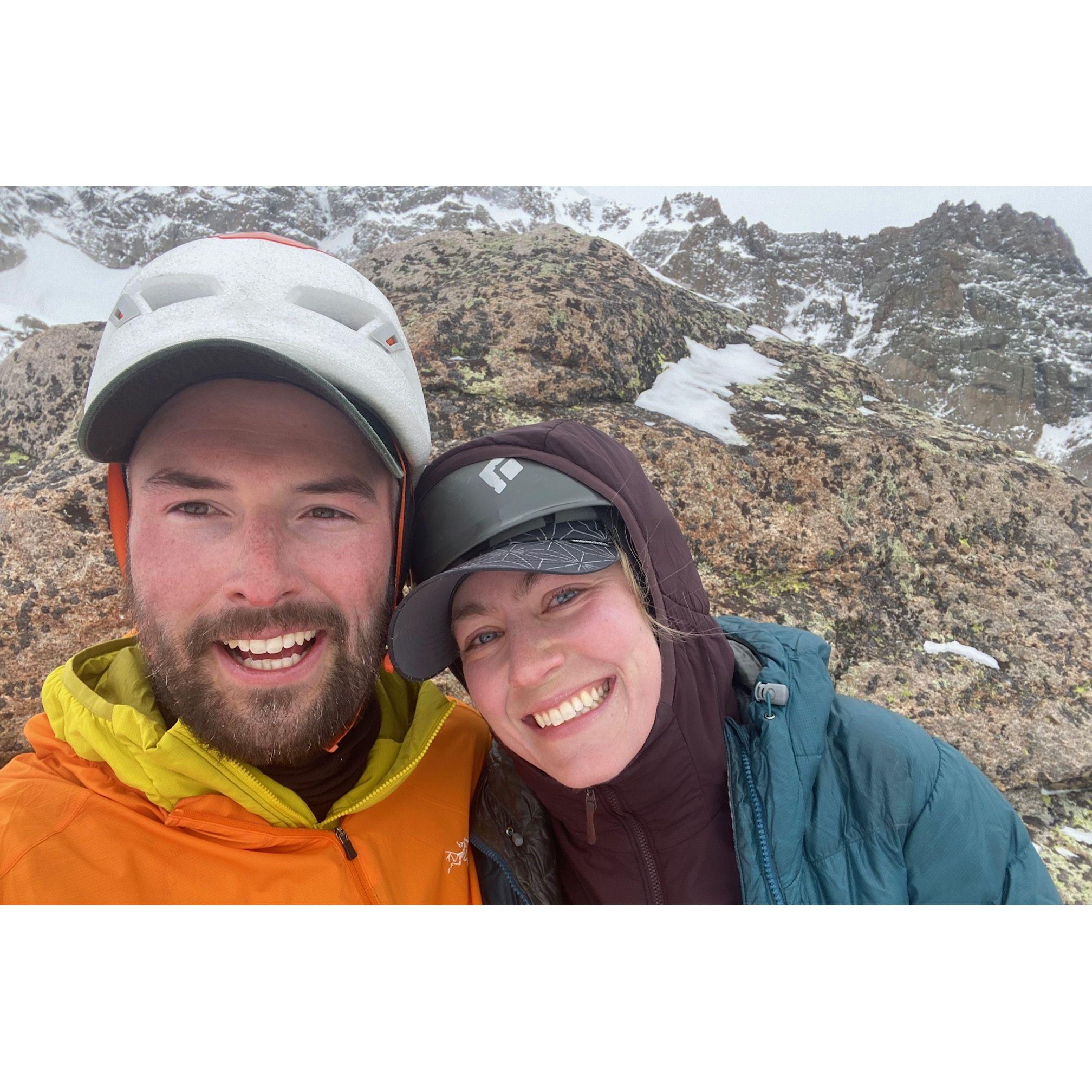 The cold, snowy day in Wild Basin when Paige said "Yes"