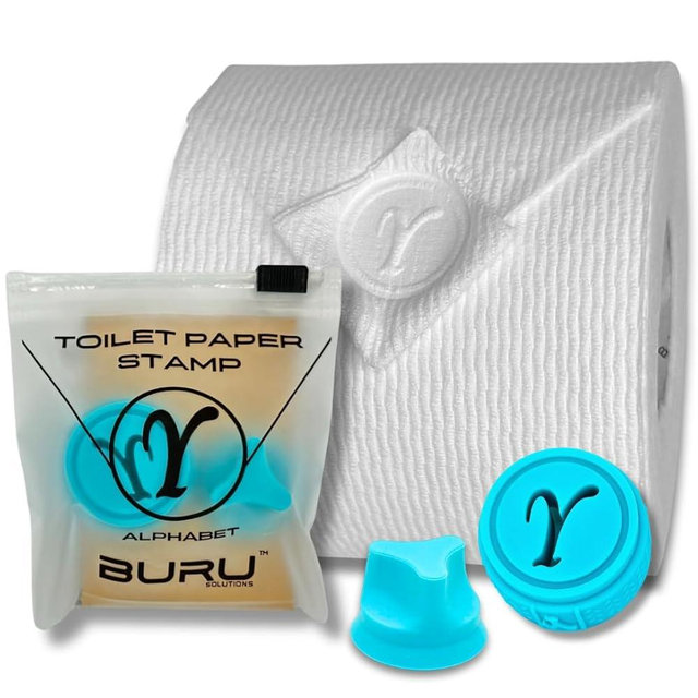 BURU SOLUTIONS Toilet Paper Stamp Alphabet (Letter Y) - Add a Unique Personal Touch to Your Bathroom Decor! Enhance Home Decor. Ideal for Housekeeping, Hotels, Rentals, Home Staging Decor