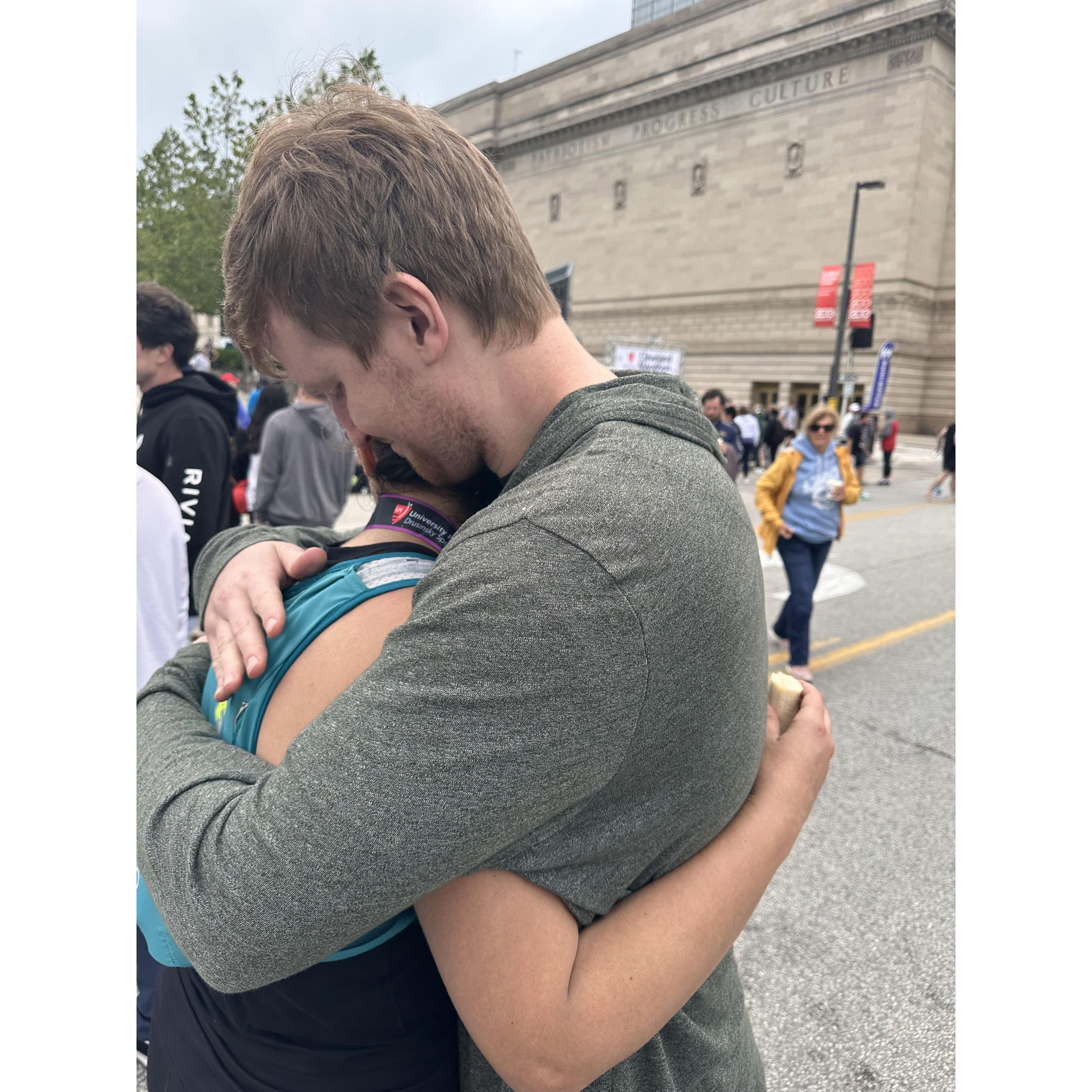 Matt supports Brittney as she runs a marathon!!!