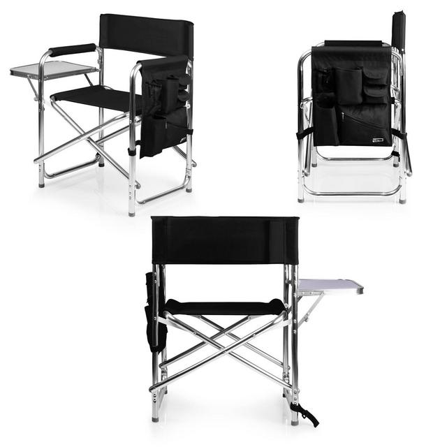 Picnic Time Sports Chair with Table and Pockets - Black