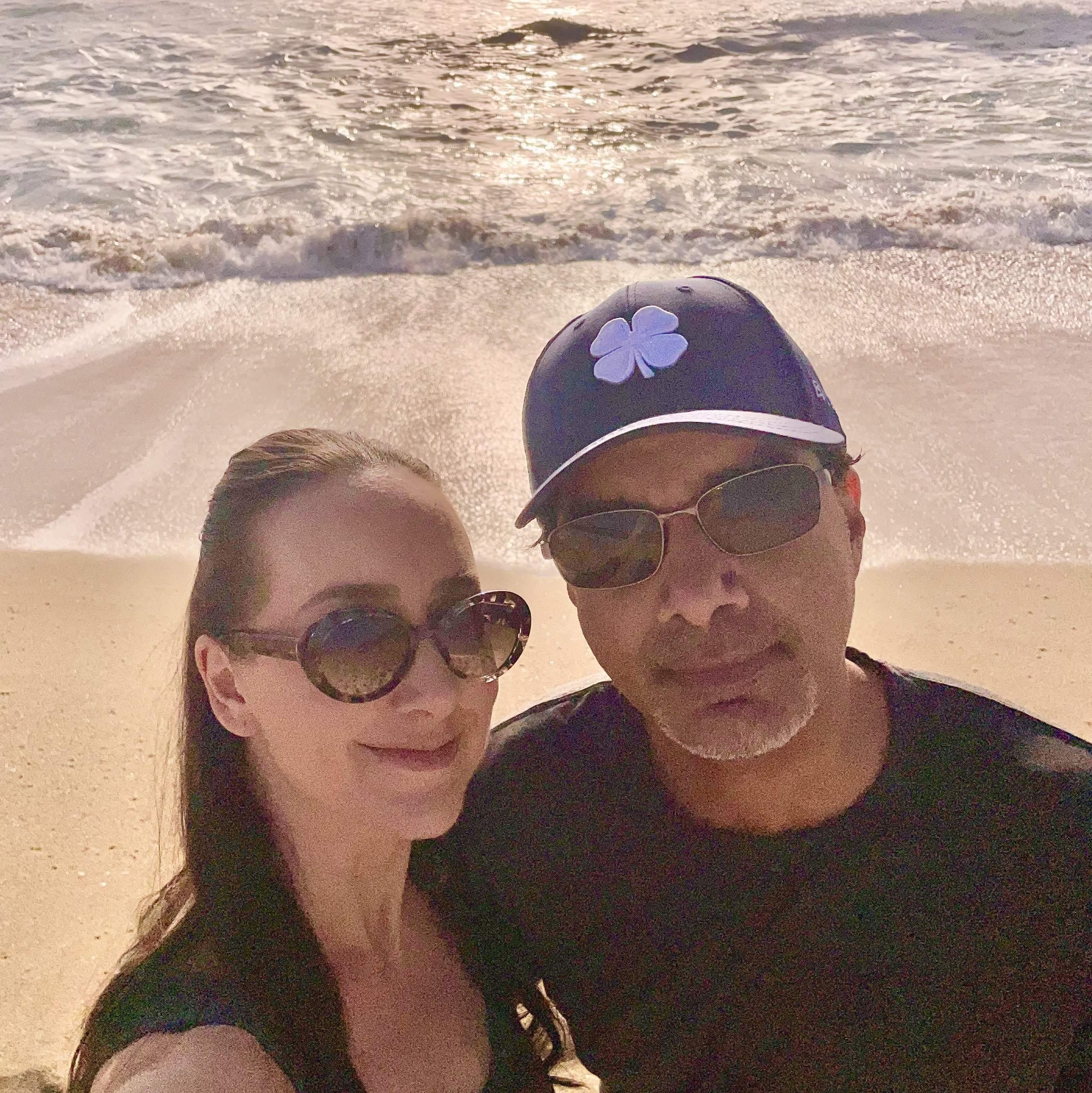 Taking a serene, peaceful break from our busy days to reflect on our upcoming wedding. We are looking forward to our new chapter!