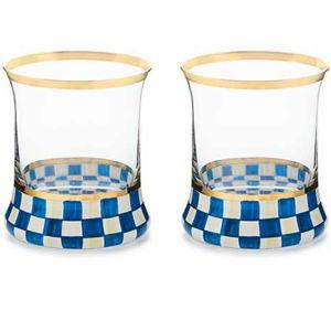 Royal Check Tumbler Glass, Set of 2