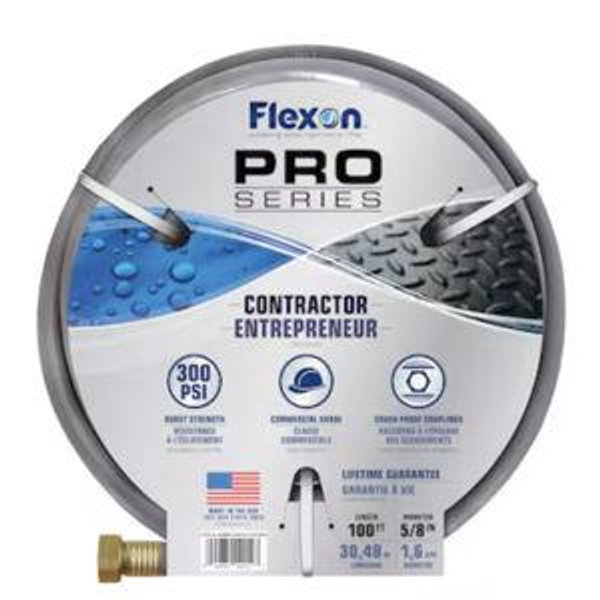 FLEXON 5/8-in x 100-ft Contractor -Duty Vinyl Gray Hose