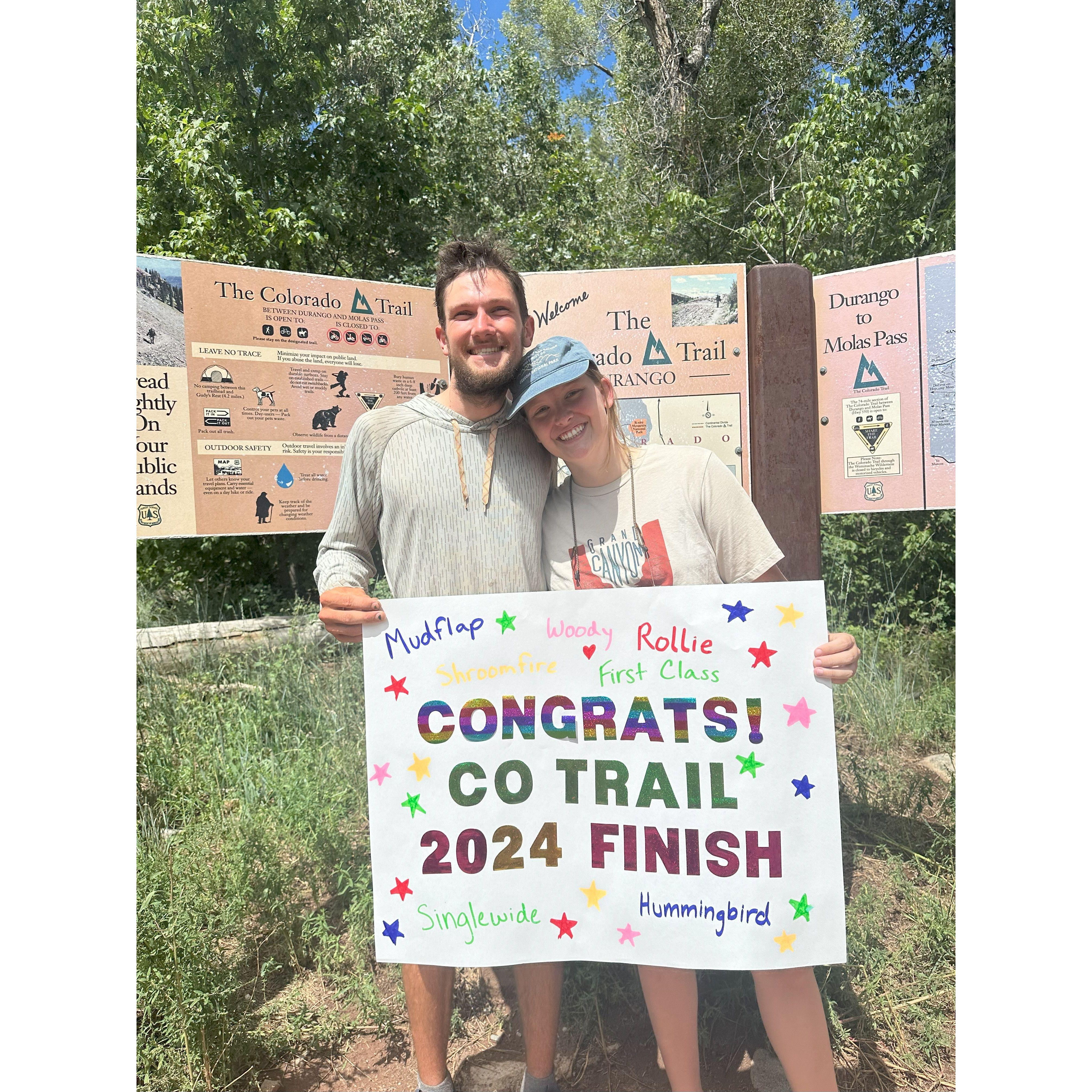 Aug 2024. Celebrating Andy finishing the 486 mile through hike of the Colorado Trail!