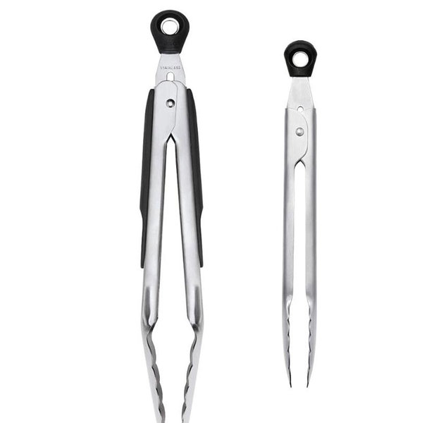 OXO Good Grips 2-Piece Tong Set, Silver