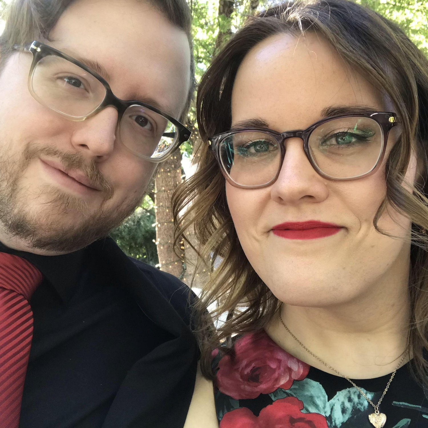 Attending our first wedding as a couple in Nevada.