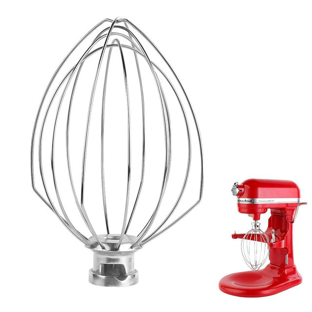 6 Wire Whisk Attachments Compatible with KitchenAid 5-6Quart Mixer, Bowl Lift Stand Mixer Accessories, 6-Quart Stainless Steel Whisk, Egg Cream, Cake Mayonnaise, For Multiple Models