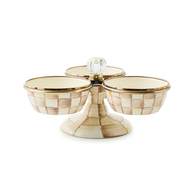MacKenzie-Childs Mocha Check Triplicity