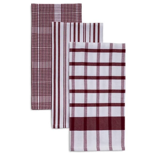 Assorted Twill Kitchen Towels, 28" x 20", Set of 3