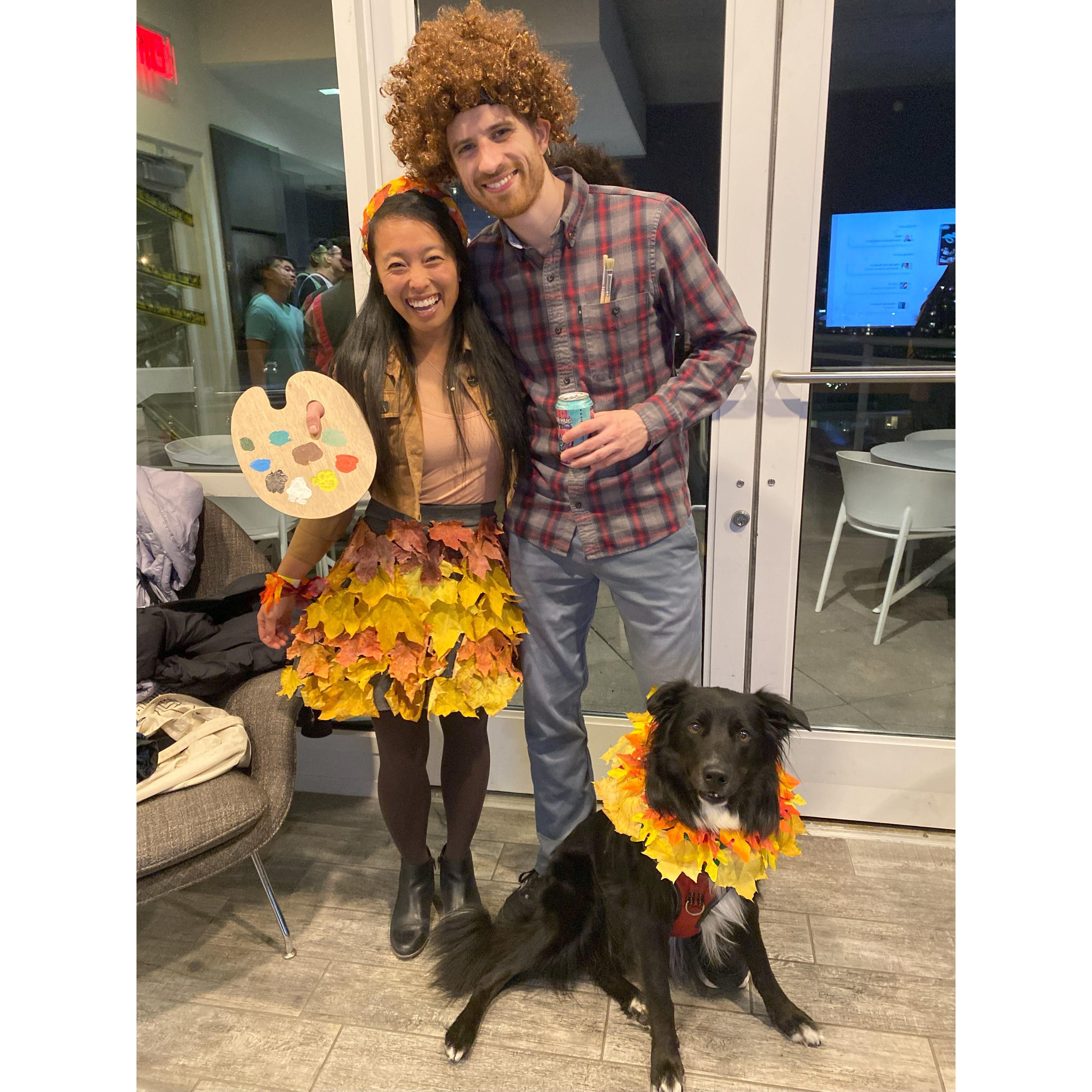 First Halloween costume with Sammy! Can you guess what we are?
