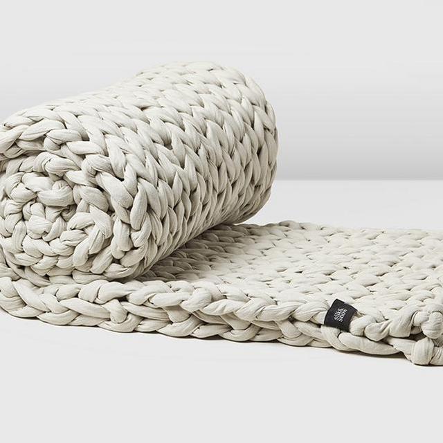 Knit Weighted Blanket 15lb in Oat