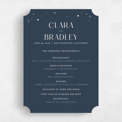 Blue Ticket Wedding Program - Adhara