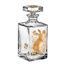 Vista Alegre Whisky Decanter with Gold Rabbit