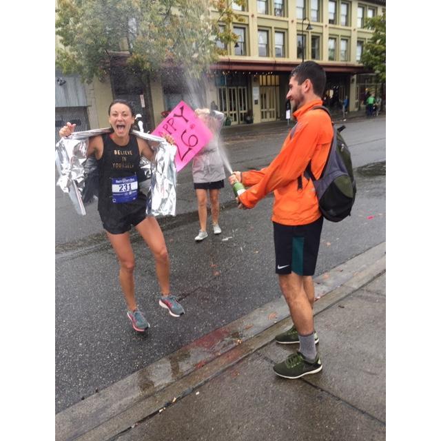 Lauren: ran 26 miles. 
Rene: rode 26 miles. 
2018.