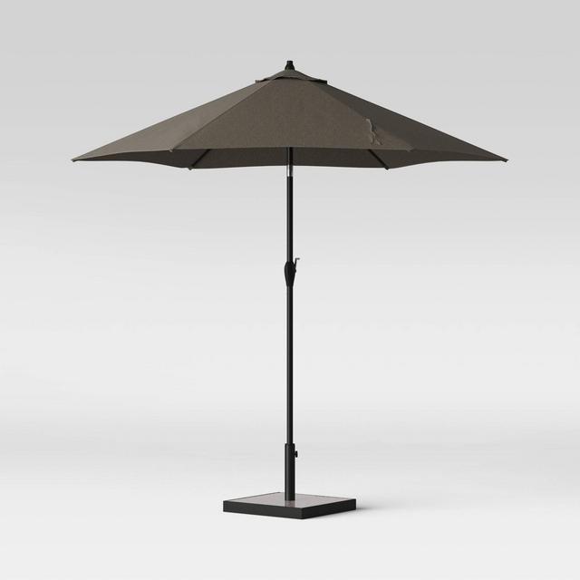 9' Round Patio Umbrella DuraSeason Fabric™ Gray - Ash Pole - Project 62™
