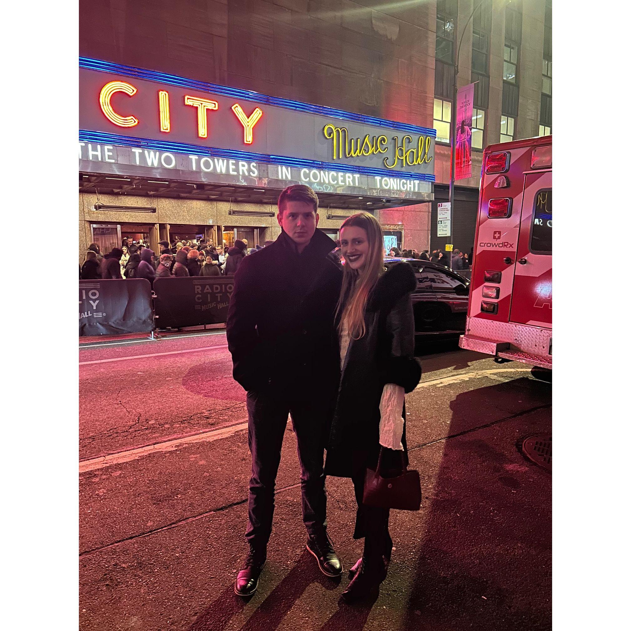 Seeing Lord of the Rings at Radio City. Can you tell we sorta like this franchise?
