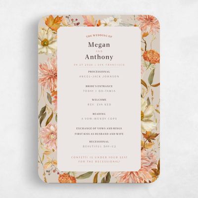 Beige Rounded Wedding Program - Lysete