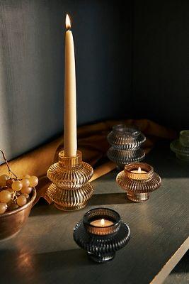 Ripple 2-in-1 Taper + Votive Holder, 3.75"H