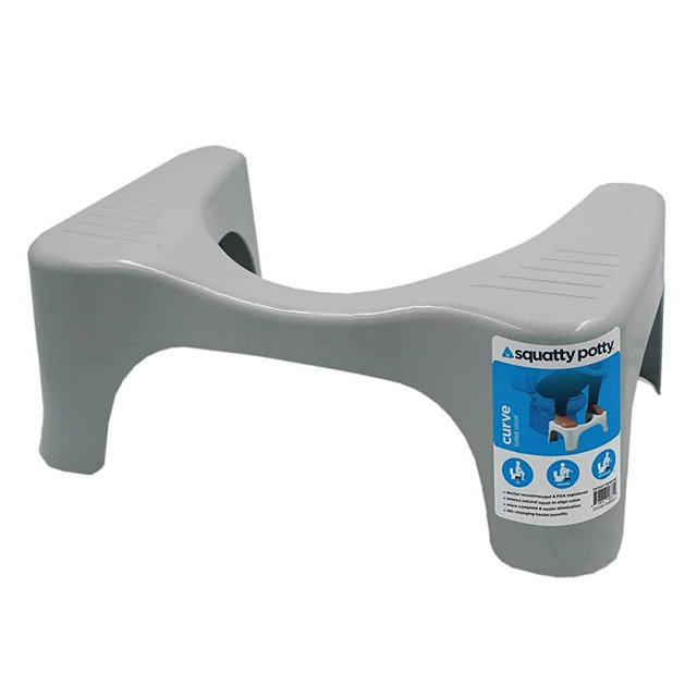 Squatty Potty The Original Bathroom Toilet Stool - Curve Lightweight with Sleek and Modern Design, 7 inch Height, Gray