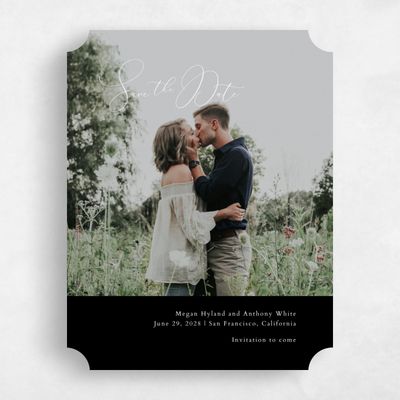 Black Ticket Wedding Save the Date - Belencito Photo