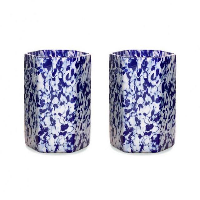 Stories of Italy Ivory & Blue Tumblers