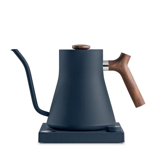 Fellow Stagg EKG Electric Gooseneck Kettle - Pour-Over Coffee and Tea Kettle - Stainless Steel Kettle Water Boiler - Quick Heating Electric Kettles for Boiling Water - Stone Blue with Walnut Handle