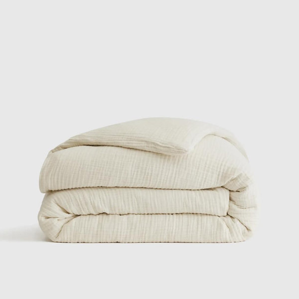 (CREAM QUEEN SIZE) Organic Airy Gauze Duvet Cover | Quince
