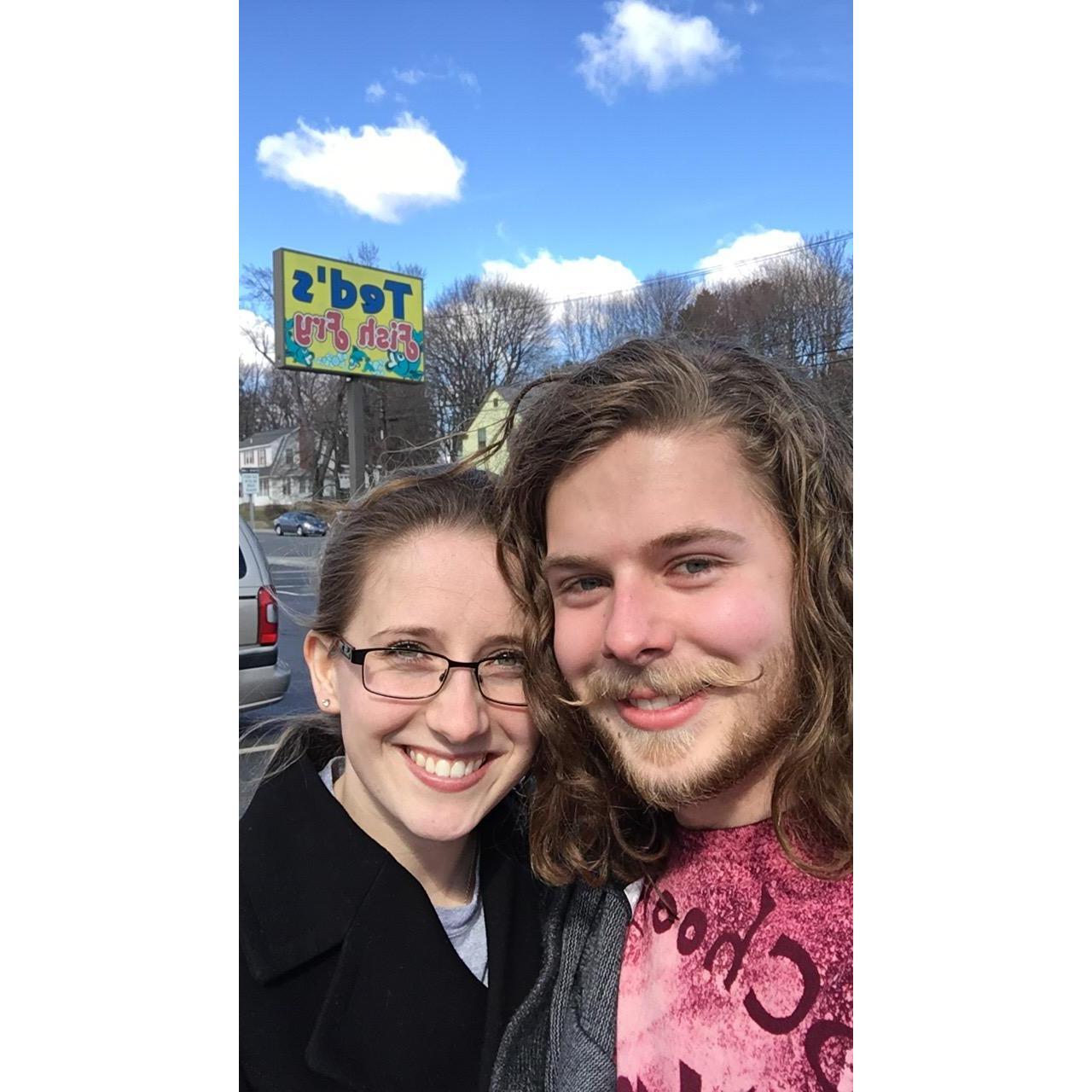 On our way up to the Vermont Winter Youth Weekend in early 2017, we stopped at the iconic "Ted's Fish Fry" in Troy, NY.