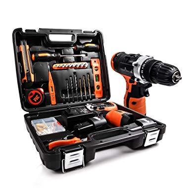 LETTON Power Tools Combo Kit With 16.8V Cordless Drill for 48 Accessories Home Cordless Repair Kit Tool Set