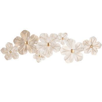 White & Gold Flower Metal Wall Decor