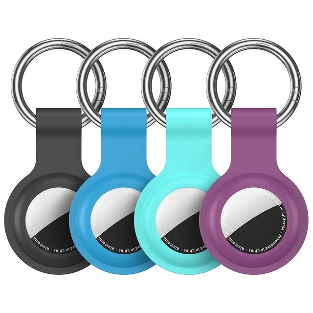 Compatible with AirTag Holder Case Keychain 4 Pack, for AirTag 1st & 2nd Generation Key Chain Ring Case Cover for Air Tag Holder GPS Tracker Item Air Tags Finders Air Tagholder for Kids,Bags,Luggages