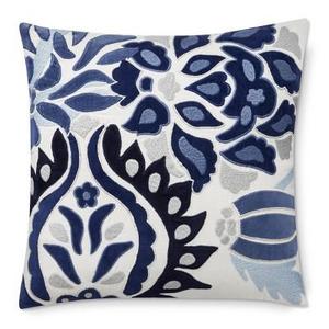 Izlara Floral Applique Pillow Cover, Blue