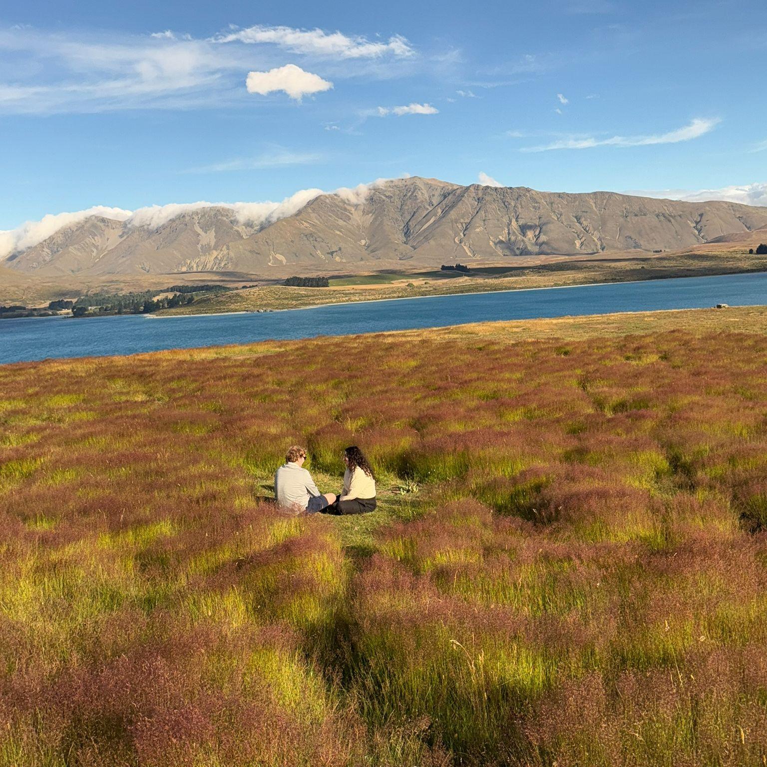 Chilling at Lake Tekapo in New Zealand.