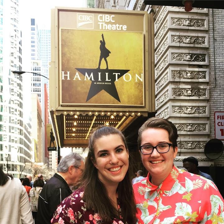Hamilton in Chicago for E's birthday, 2018