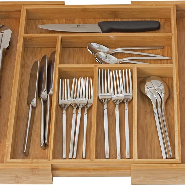 Home-it Expandable use for, Utensil Flatware Dividers-Kitchen Drawer Organizer-Cutlery Holder