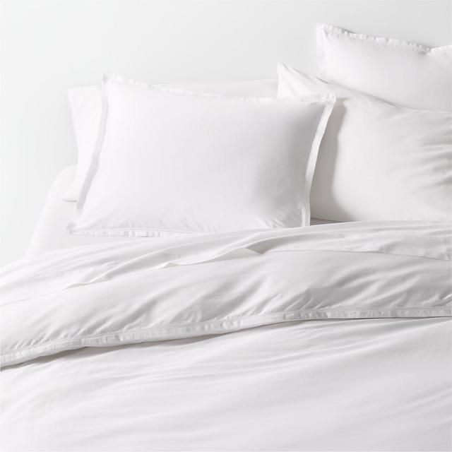 Serene Washed Organic Cotton Sateen White King Duvet Cover