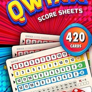 Original Qwixx Score Sheets: Family Dice Game Multi-colored Score Pads (420 Replacement Qwix Scorecards)