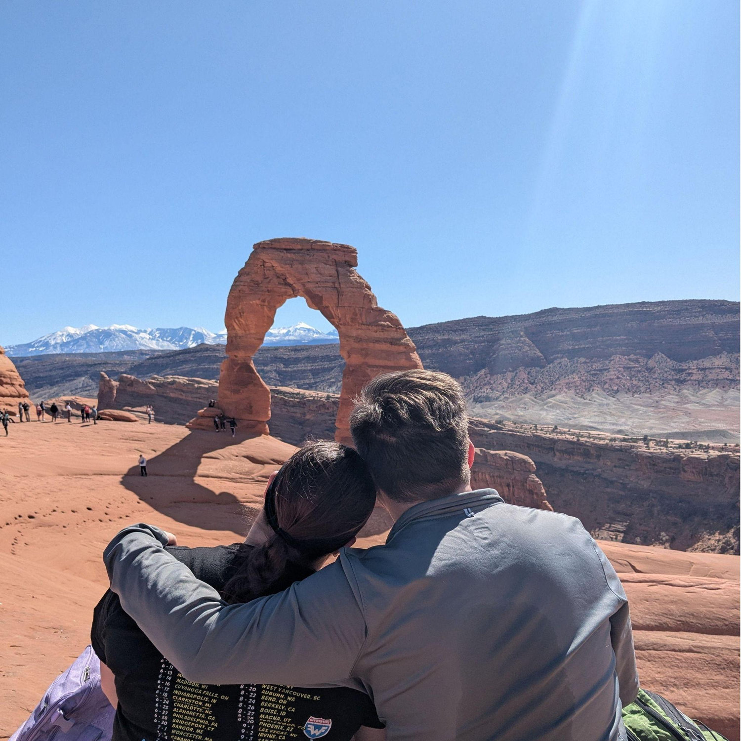 Delicate Arch, Arches National Park, 2025. This trip to Utah was their first solo vacation together.