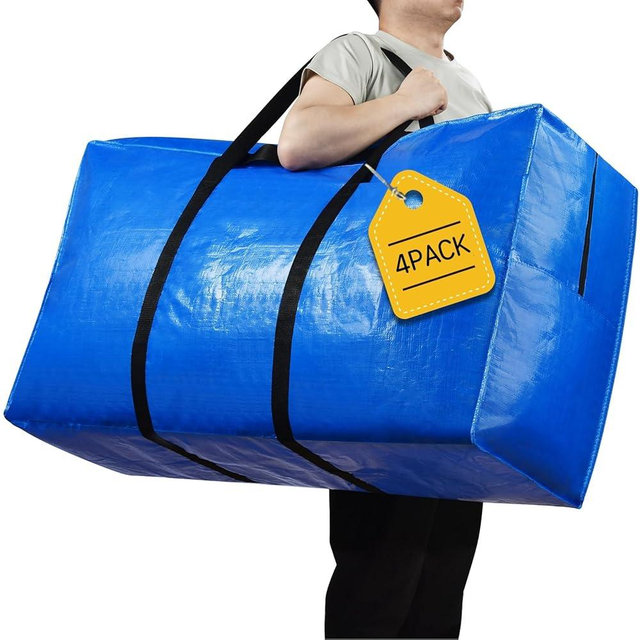 57 Gallon Extra Large Storage Bags, XXL Jumbo Large Moving Bags Heavy Duty, Storage Totes Moving Boxes Supplies for College, Foldable Duffle Bag for Travel, Christmas Tree Bag, 42x23x13.5inch