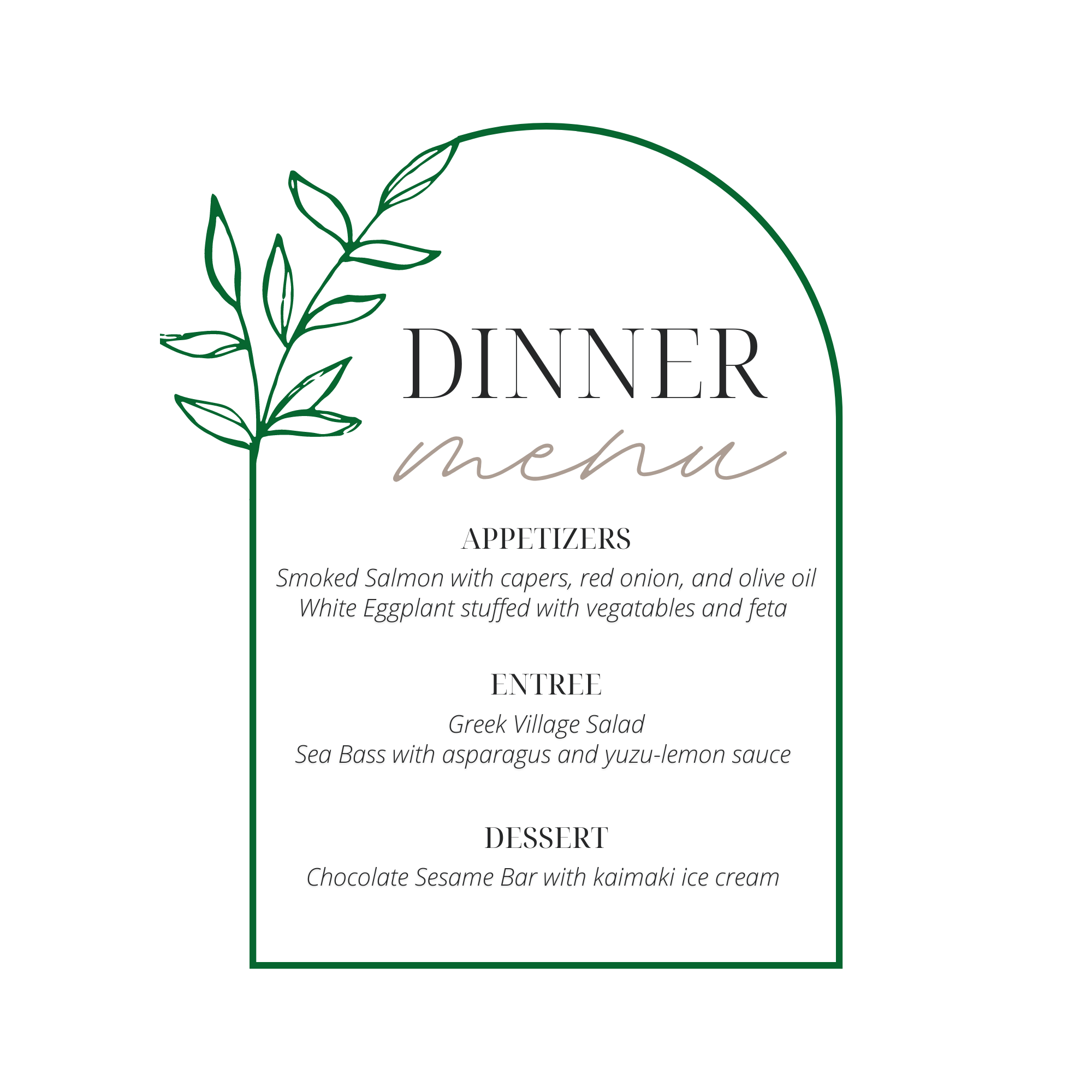 Dinner Menu